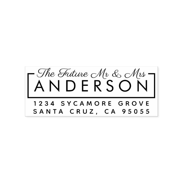 Custom Modern "The Future Mr & Mrs." Rücksendeadre Gummistempel (Prägung)