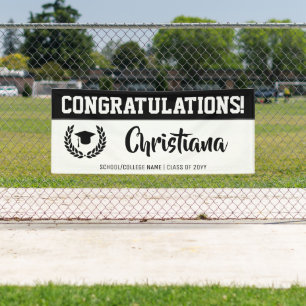 Custom Modern und Bold Grad Party Herzlichen Glück Banner