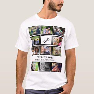 Custom Modern Vater Vathers Day 11 FotoCollage T-Shirt