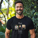 Custom Modern Vathage Tag Bester Vater je Foto T-Shirt<br><div class="desc">Bester Vater je. Moderner Vatertag T - Shirt mit 3 Ihrer Lieblings-Familie Fotos der Kinder mit ihrem Vater in den Briefen schreiben Papa mit modernen lustigen Hand geschrieben Typografie und Ihre individuelle Namen und Nachricht unten. Cooles Shirt, um zu zeigen, wie stolz Sie sind auf den beststen Vater aller Zeiten!...</div>