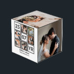 Custom Modern Wedding Anniversary 10 Foto Collage Würfel<br><div class="desc">Angepasste moderne Hochzeitstag 10 FotoCollage. Personalisieren Sie diese elegante Multifoto-Vorlage mit Ihrem Hochzeitstag,  Pärchennamen und 10 Fotos. Perfekt für Jubiläumsgeschenke für ihn,  Hochzeitsgeschenk,  Beijubiläumsgeschenk,  Collage,  Custom Collage Geschenk,  Personalisiertes Hochzeitsgeschenk Foto Geschenk</div>
