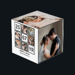 Custom Modern Wedding Anniversary 10 Foto Collage Würfel<br><div class="desc">Angepasste moderne Hochzeitstag 10 FotoCollage. Personalisieren Sie diese elegante Multifoto-Vorlage mit Ihrem Hochzeitstag, Pärchennamen und 10 Fotos. Perfekt für Jubiläumsgeschenke für ihn, Hochzeitsgeschenk, Beijubiläumsgeschenk, Collage, Custom Collage Geschenk, Personalisiertes Hochzeitsgeschenk Foto Geschenk</div>