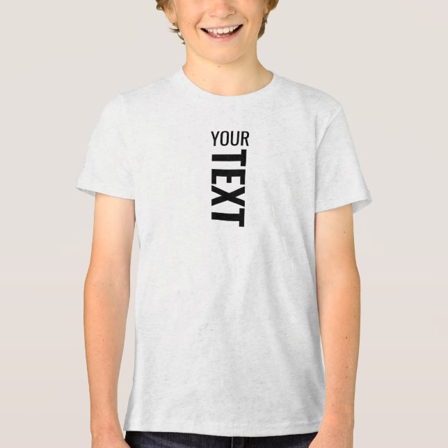 Custom Modern Youth Boys Tri Blend White Fleck Tri-Blend Shirt (Vorderseite)