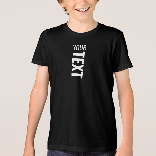 Custom Modern Youth Kids Boys Girls Unisex Black Tri-Blend Shirt (Vorderseite)