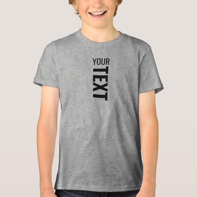 Custom Modern Youth Kids Boys Girls Unisex Grau Tri-Blend Shirt (Vorderseite)