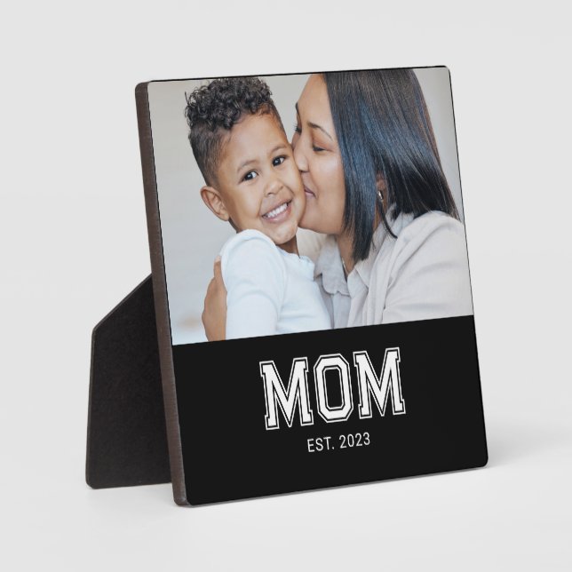 Custom Mom Established Modern Bold Photo Plaque Fotoplatte (Vorderseite)