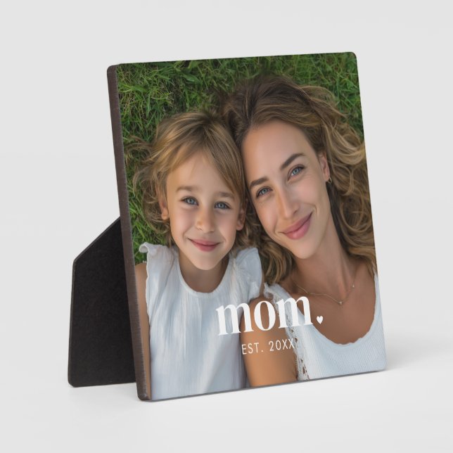 Custom Mom Established Modern Minimal Photo Fotoplatte (Vorderseite)
