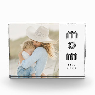 Custom Mom Established Modern Retro Script Photo Fotoblock