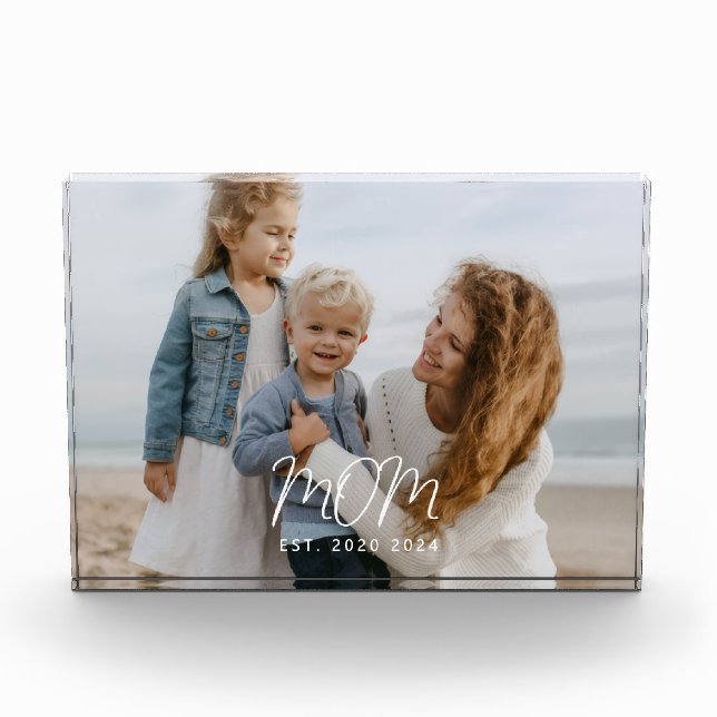 Custom Mom Established Modern Script Fotoblock (Vorderseite)