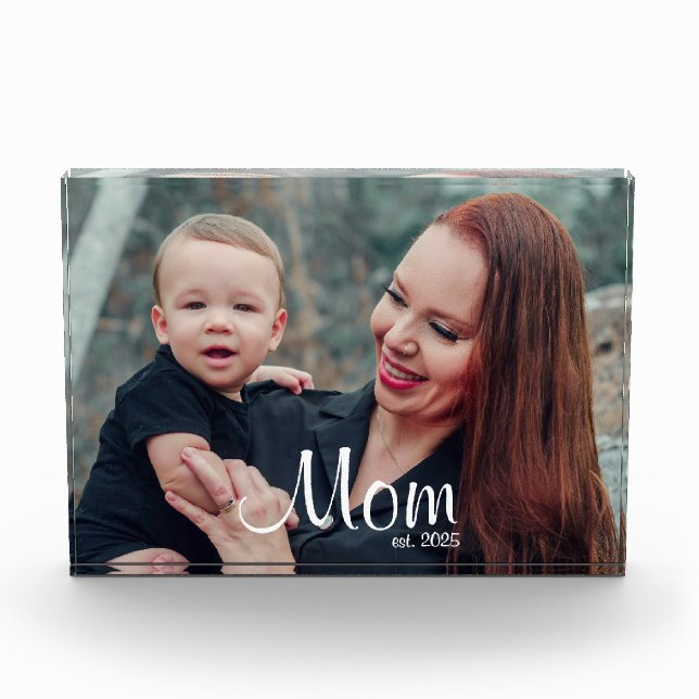 Custom Mom Established Modern Script Fotoblock (Vorderseite)