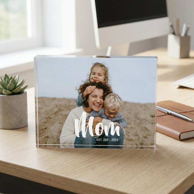 Custom Mom Established Modern Script Fotoblock (Custom Mom Established Modern Script Photo Block)