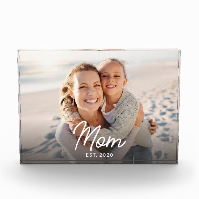 Custom Mom Established Modern Script Fotoblock (Vorderseite)
