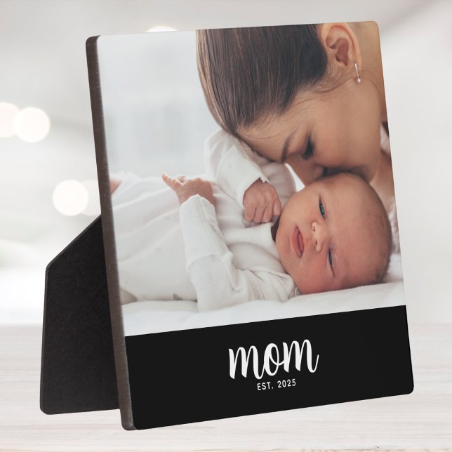 Custom Mom Established Modern Script Fotoplatte (Von Creator hochgeladen)
