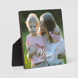 Custom Mom Established Modern Script Photo Fotoplatte
