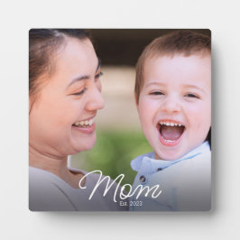 Custom Mom Established Modern Script Photo Fotoplatte