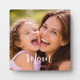 Custom Mom Established Modern Script Photo Fotoplatte