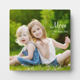Custom Mom Established Modern Script Photo Fotoplatte
