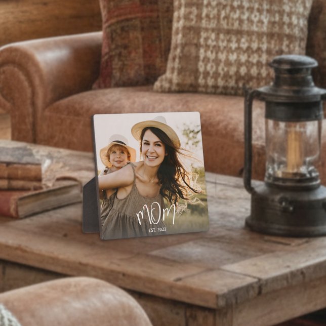Custom Mom Established Modern Script Photo Fotoplatte (Von Creator hochgeladen)