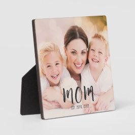 Custom Mom Established Modern Script Photo Fotoplatte