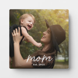 Custom Mom Established Modern Script Photo Fotoplatte