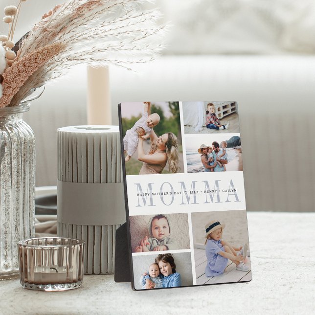 Custom Momma Mother's Day Kids Foto Collage Fotoplatte (Von Creator hochgeladen)