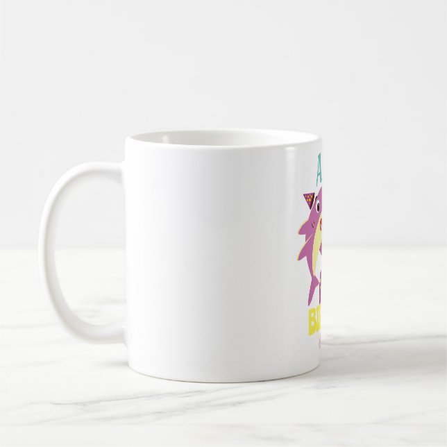 Custom Mommy Aunty Papa Daddy Shark Birthday Gesch Kaffeetasse (Links)