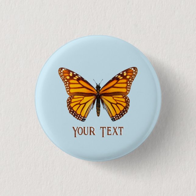 Custom Monarch Butterfly Button (Vorderseite)