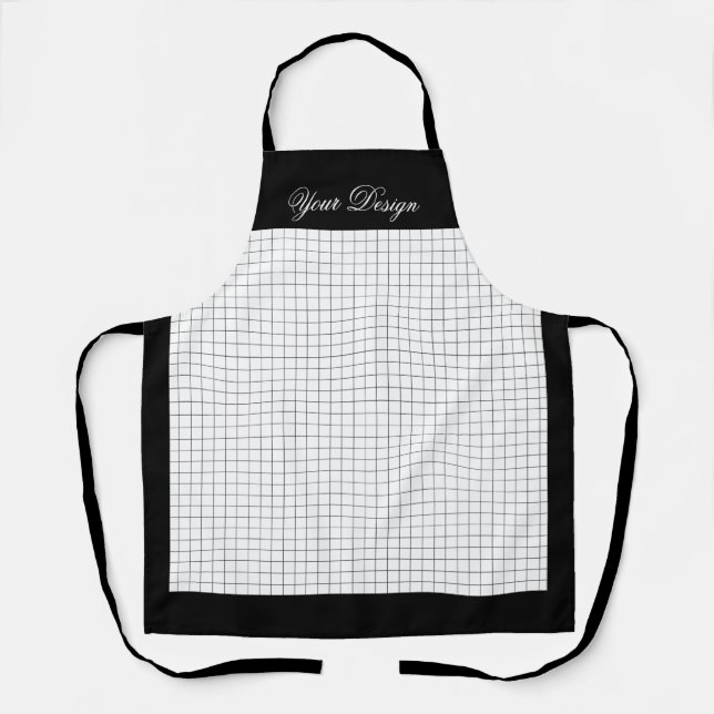 Custom Monochrome Kitchen Schürze | Schwarz und We (Vorderseite)