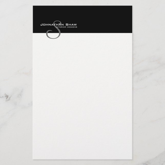 Custom Monogram 5S Briefpapier (Vorderseite)