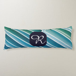 Custom Monogram Abstrakt Blue Green Body Pille Seitenschläferkissen