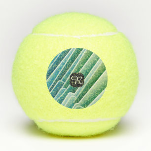Custom Monogram Abstrakt Blue Green Tennis Balls Tennisbälle