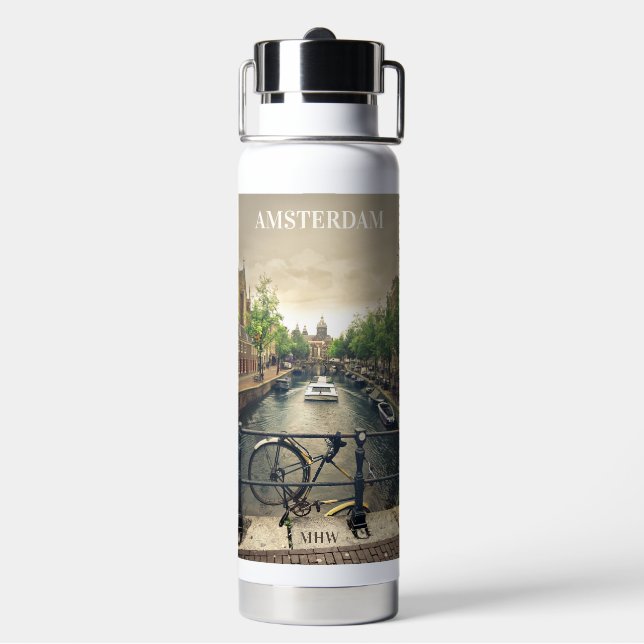 Custom Monogram Amsterdam Trinkflasche (Hinten)