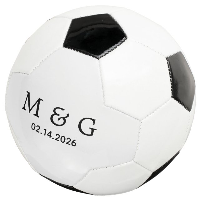 Custom Monogram and Date Personalized Fußball (Dreiviertel)
