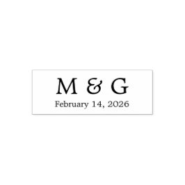 Custom Monogram and Date Personalized Permastempel