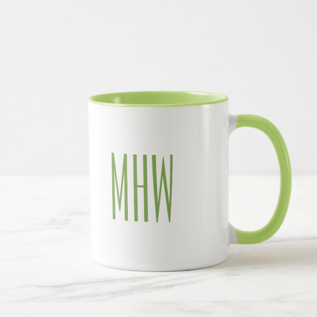 Custom Monogram "Bah Humbug" Tasse (Rechts)