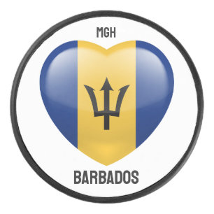 Custom Monogram Barbados Liebe Eishockey Puck