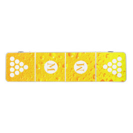 Custom Monogram Beer Themed Gelb & Weiß Pong Tisch