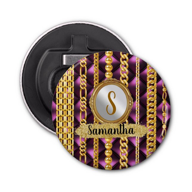 Custom Monogram Birthday Gift Ehefrau, Bridge, Fri Flaschenöffner (Vorderseite)