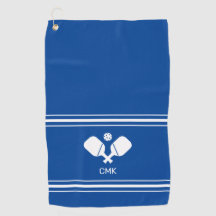 Custom Monogram Blue White Pickleball Sweattuch