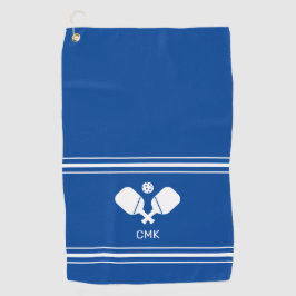 Custom Monogram Blue White Pickleball Sweattuch Golfhandtuch