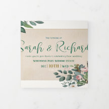 Custom Monogram Blush Floral Wedding Foto