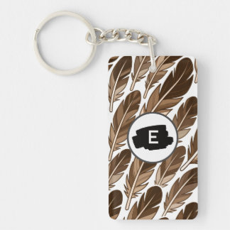 Custom Monogram Boho Feather Acrylic Schlüsselanhä Schlüsselanhänger