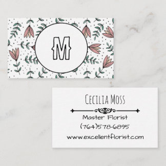 CUSTOM Monogram Business Card Wildblumen Visitenkarte