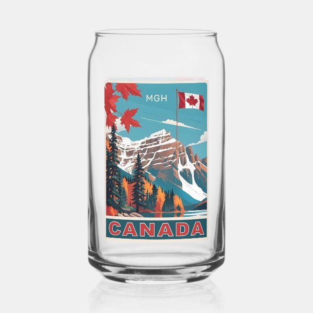 Custom Monogram Canada Travel Poster Dosenglas (Vorderseite)