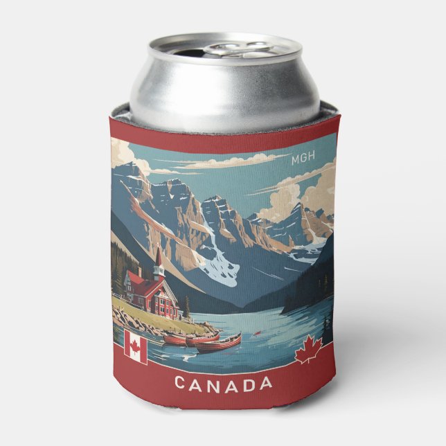Custom Monogram Canada Travel Poster Dosenkühler (Kanne Vorderseite)