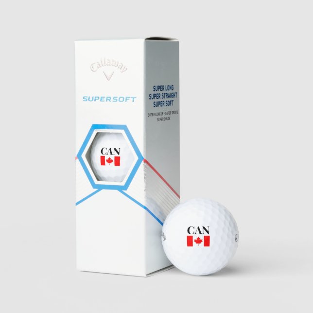 Custom monogram Canadian flag Callaway supersoft Golfball (Verpackung)