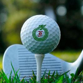Custom Monogram Celtic Style Ouroboros Golfball