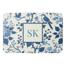 Custom Monogram Chinoiserie Chic, Hydrangeas Badematte