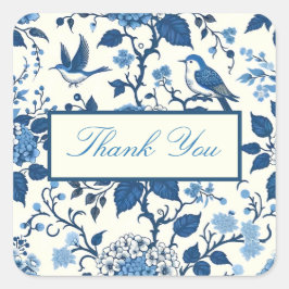 Custom Monogram Chinoiserie Chic, vielen Dank Quadratischer Aufkleber