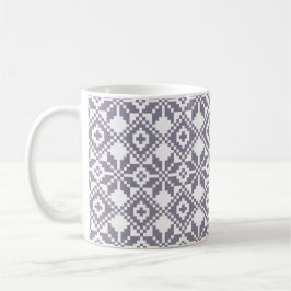 Custom Monogram Christmas Nordic Snowflake Muster Kaffeetasse